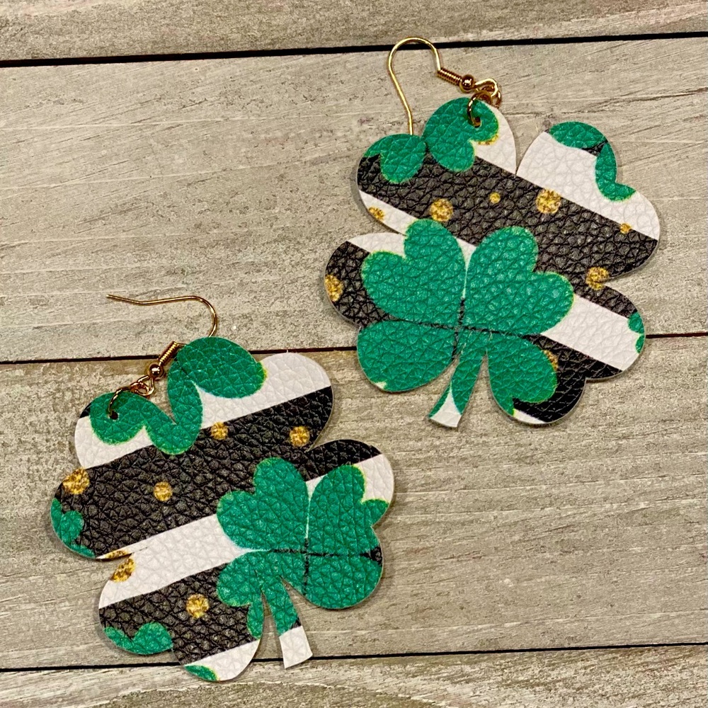 Faux Printed Leather Earrings